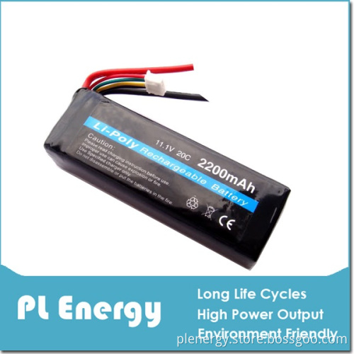 11.1V 2200mAh 20c High Rate Discharge Lipo Battery for RC Helicopter, RC Car, RC Boat, RC Toys